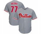 Philadelphia Phillies Adonis Medina Replica Grey Road Cool Base Baseball Player Jersey