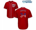 Washington Nationals #34 Bryce Harper Replica Red USA Flag Fashion Baseball Jersey