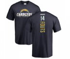 Los Angeles Chargers #14 Dan Fouts Navy Blue Backer T-Shirt