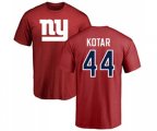 New York Giants #44 Doug Kotar Red Name & Number Logo T-Shirt