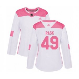 Women\'s Minnesota Wild #49 Victor Rask Authentic White Pink Fashion Hockey Jersey