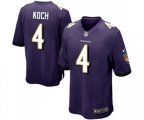 Baltimore Ravens #4 Sam Koch Game Purple Team Color Football Jersey