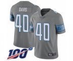 Detroit Lions #40 Jarrad Davis Limited Steel Rush Vapor Untouchable 100th Season Football Jersey