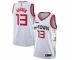 Houston Rockets #13 James Harden Authentic White Basketball Jersey - 2019-20 City Edition