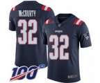 New England Patriots #32 Devin McCourty Limited Navy Blue Rush Vapor Untouchable 100th Season Football Jersey