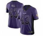 Baltimore Ravens #43 Justice Hill Limited Purple Rush Drift Fashion Football Jersey