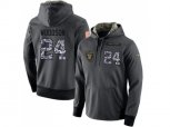 Oakland Raiders #24 Charles Woodson Stitched Black Anthracite Salute to Service Player Performance Hoodie