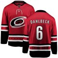 Carolina Hurricanes #6 Klas Dahlbeck Fanatics Branded Red Home Breakaway NHL Jersey