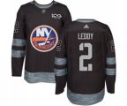 New York Islanders #2 Nick Leddy Premier Black 1917-2017 100th Anniversary NHL Jersey