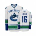 Vancouver Canucks #16 Trevor Linden Authentic White Away NHL Jersey