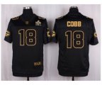 Green Bay Packers #18 Randall Cobb Black Pro Line Gold Collection Jersey