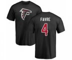 Atlanta Falcons #4 Brett Favre Black Name & Number Logo T-Shirt