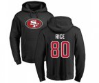 San Francisco 49ers #80 Jerry Rice Black Name & Number Logo Pullover Hoodie