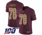 Washington Redskins #78 Wes Martin Burgundy Red Gold Number Alternate 80TH Anniversary Vapor Untouchable Limited Player 100th Season Football Jersey