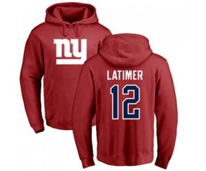 New York Giants #12 Cody Latimer Red Name & Number Logo Pullover Hoodie