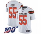 Cleveland Browns #55 Genard Avery White Vapor Untouchable Limited Player 100th Season Football Jersey