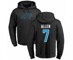 Carolina Panthers #7 Kyle Allen Black Name & Number Logo Pullover Hoodie