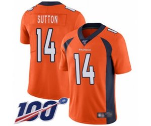 Denver Broncos #14 Courtland Sutton Orange Team Color Vapor Untouchable Limited Player 100th Season Football Jersey