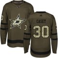 Dallas Stars #30 Jon Casey Premier Green Salute to Service NHL Jersey