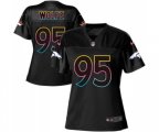 Women Denver Broncos #95 Derek Wolfe Game Black Fashion Football Jersey