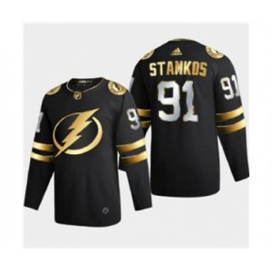 Tampa Bay Lightning #91 Steve Stamkos Black Golden Edition Limited Stitched Hockey Jersey