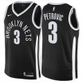 Brooklyn Nets #3 Drazen Petrovic Authentic Black NBA Jersey - City Edition