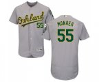 Oakland Athletics #55 Sean Manaea Grey Road Flex Base Authentic Collection Baseball Jersey