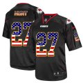 Kansas City Chiefs #27 Kareem Hunt Elite Black USA Flag Fashion NFL Jersey