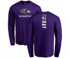 Baltimore Ravens #91 Shane Ray Purple Backer Long Sleeve T-Shirt