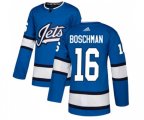Winnipeg Jets #16 Laurie Boschman Premier Blue Alternate NHL Jersey