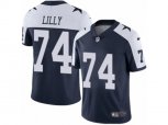 Dallas Cowboys #74 Bob Lilly Vapor Untouchable Limited Navy Blue Throwback Alternate NFL Jersey