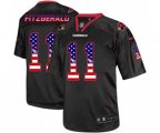Arizona Cardinals #11 Larry Fitzgerald Elite Black USA Flag Fashion Football Jersey