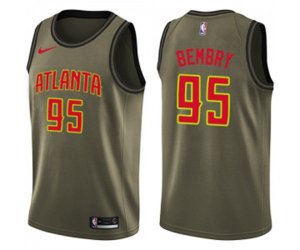 Atlanta Hawks #95 DeAndre\' Bembry Swingman Green Salute to Service NBA Jersey