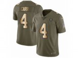 Oakland Raiders #4 Derek Carr Limited Olive Gold 2017 Salute to Service NFL Jersey