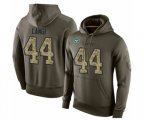 New York Jets #44 Harvey Langi Green Salute To Service Pullover Hoodie