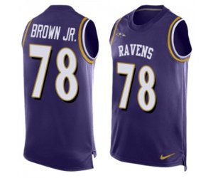 Baltimore Ravens #78 Orlando Brown Jr. Elite Purple Player Name & Number Tank Top Football Jersey