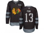 Chicago Blackhawks #13 CM Punk Authentic Black 1917-2017 100th Anniversary NHL Jersey