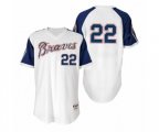 Nick Markakis Braves White 1974 Turn Back the Clock Authentic Jersey
