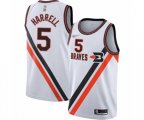 Los Angeles Clippers #5 Montrezl Harrell Swingman White Hardwood Classics Finished Basketball Jersey