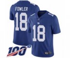New York Giants #18 Bennie Fowler Royal Blue Team Color Vapor Untouchable Limited Player 100th Season Football Jersey