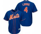 New York Mets #4 Jed Lowrie Replica Royal Blue Alternate Home Cool Base Baseball Jersey