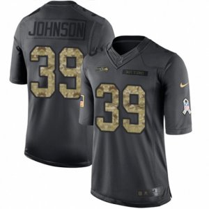 Seattle Seahawks #39 Dontae Johnson Limited Black 2016 Salute to Service NFL Jersey