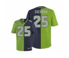 Seattle Seahawks #25 Richard Sherman Elite Navy Green Split Fashion Football Jersey