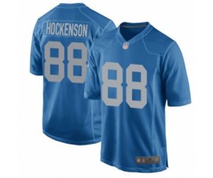 Detroit Lions #88 T.J. Hockenson Game Blue Alternate Football Jersey