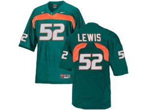 Men\'s Miami Hurricanes Ray Lewis #52 College Football Jersey - Green