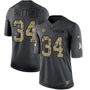 Pittsburgh Steelers #34 Cameron Sutton Limited Black 2016 Salute to Service NFL Jersey
