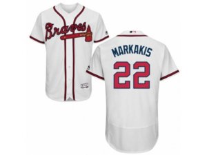Atlanta Braves #22 Nick Markakis White Flexbase Authentic Collection MLB Jersey