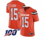 Cleveland Browns #15 Ricardo Louis Orange Alternate Vapor Untouchable Limited Player 100th Season Football Jersey