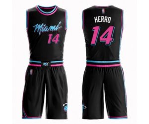 Miami Heat #14 Tyler Herro Swingman Black Basketball Suit Jersey - City Edition