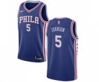 Philadelphia 76ers #5 Amir Johnson Swingman Blue Road Basketball Jersey - Icon Edition